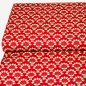 Preview: Baumwollwebware Vintage-Blumen auf rot